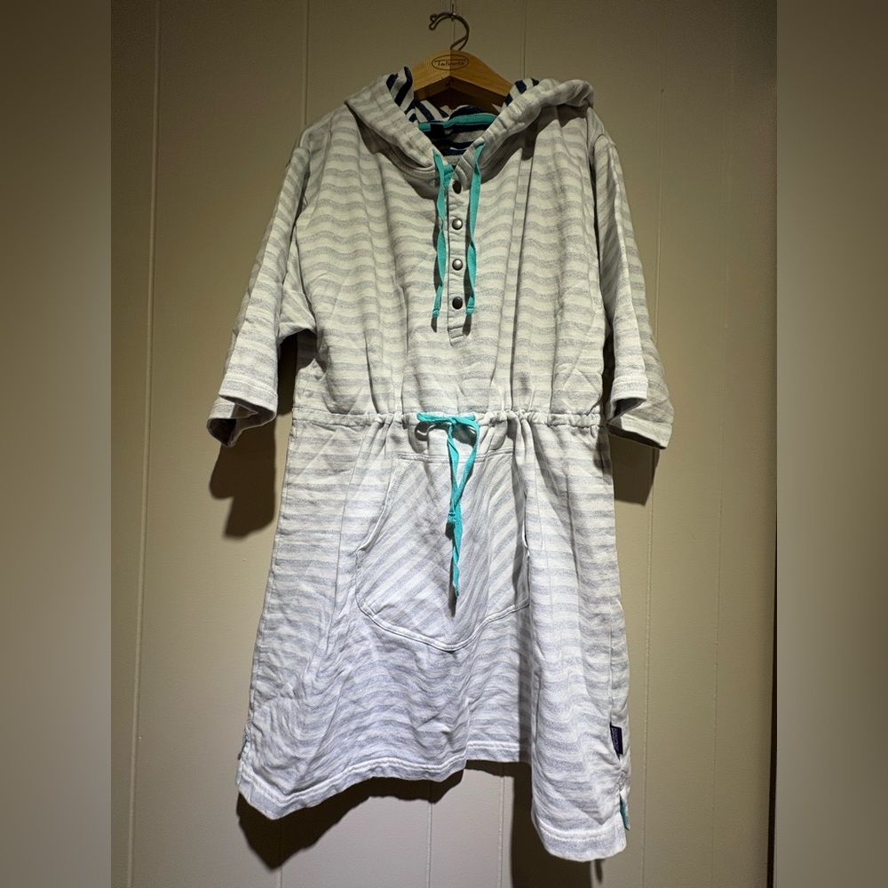 Patagonia cotton terry cloth reverse stripe dress medium cover up swim